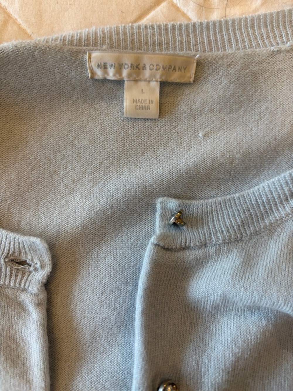 Light Blue Button Front Cardigan - Picture 2 of 5
